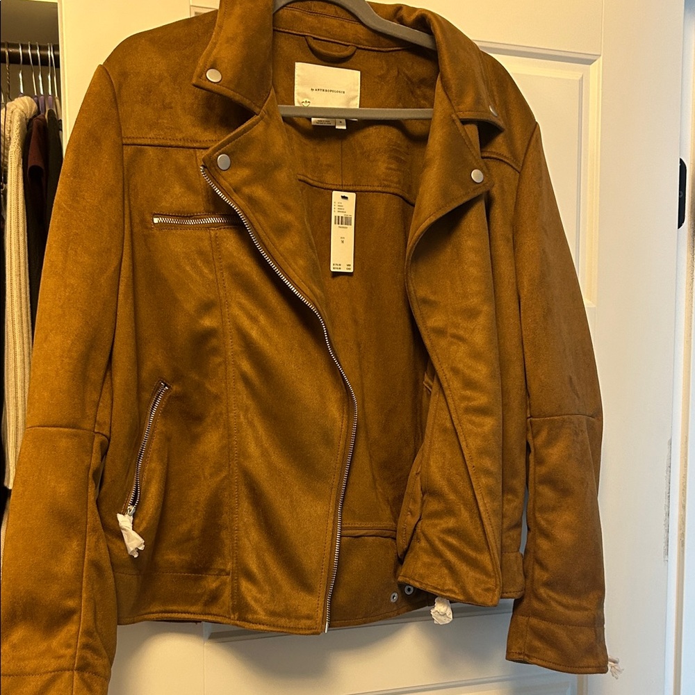 NWT Anthropologie Tan faux suede Jacket